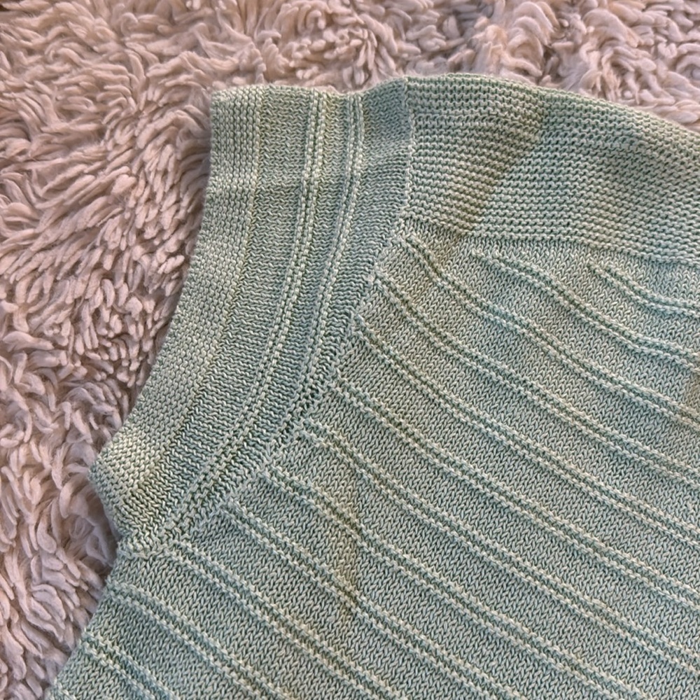 Talbots LINEN BATEAU NECK PULLOVER - TEXTURED STRIPE size M - Picture 11 of 16